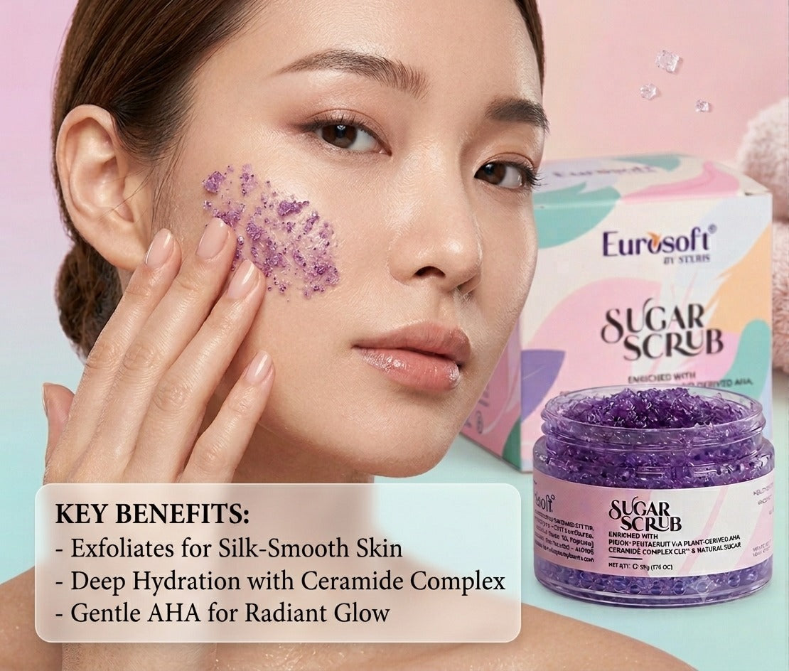 Sugar Scrub – Exfoliating Body Scrub for Smooth & Glowing Skin Eurosoft